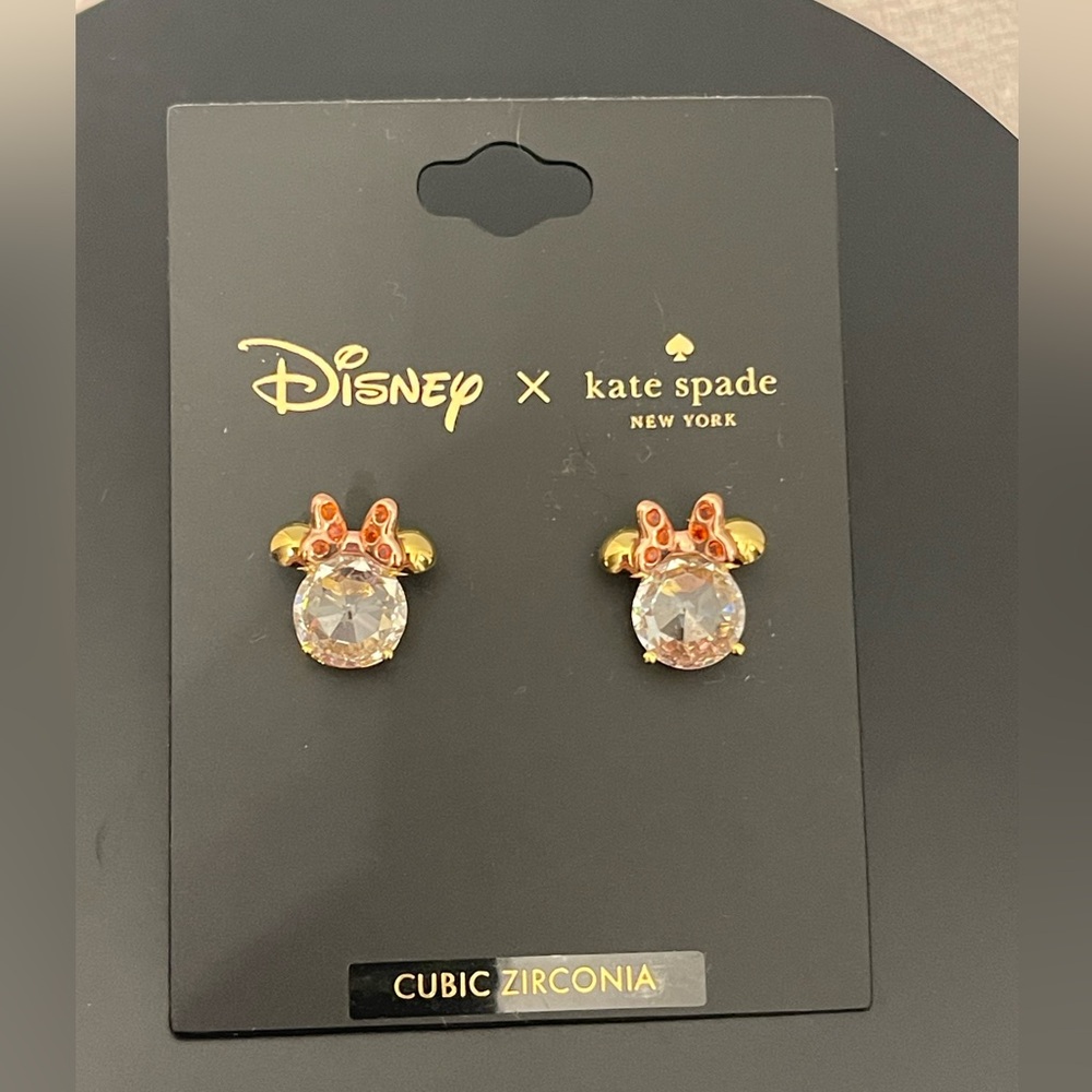 kate spade x Disney Gold and Red Minnie Mouse Earrings